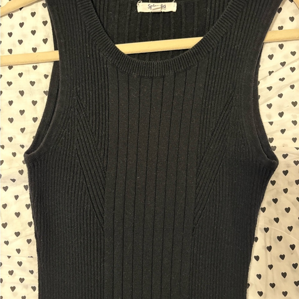 Splendid Black Knit Sleeveless Maxi Dress